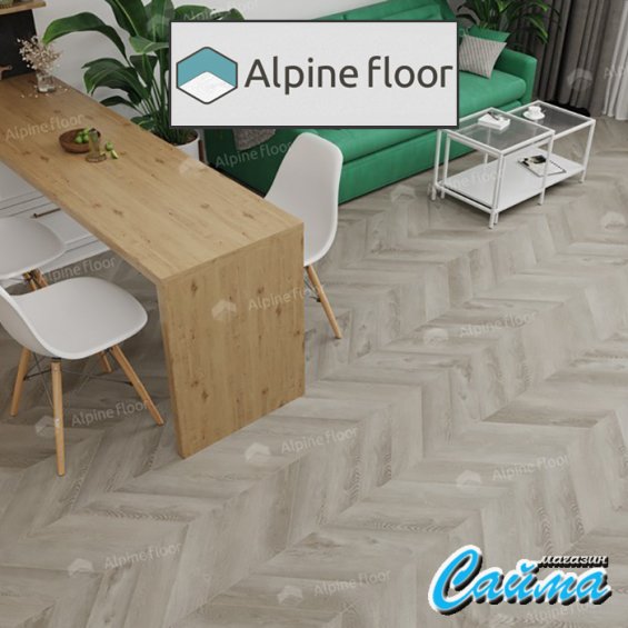 Клеевая Кварц-Виниловая LVT Плитка Alpinfloor Chevron Alpine LVT  Дуб Фантазия Chevron