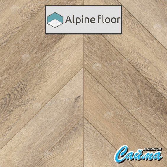 Клеевая Кварц-Виниловая LVT Плитка Alpinfloor Chevron Alpine LVT  Дуб Синистра Chevron