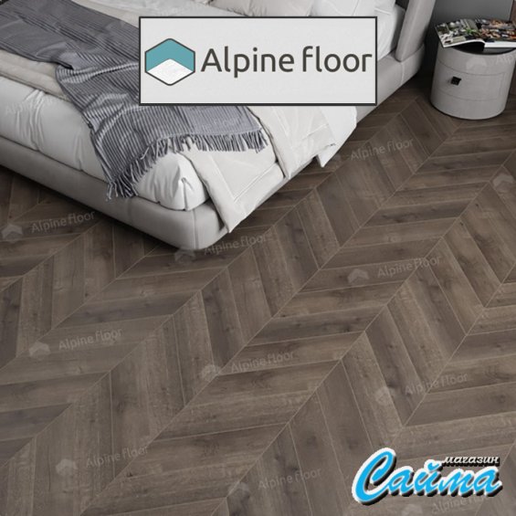 Клеевая Кварц-Виниловая LVT Плитка Alpinfloor Chevron Alpine LVT  Дуб Антарес Chevron