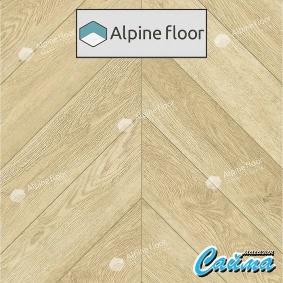 Клеевая Кварц-Виниловая LVT Плитка Alpinfloor Chevron Alpine LVT  Дуб Ваниль Селект Chevron