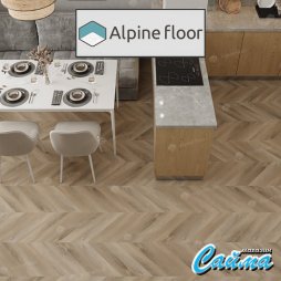 Замковая Каменно-Полимерная SPC Плитка Alpinfloor Chevron Alpine Клеевая Кварц-Виниловая LVT Плитка Alpinfloor Chevron Alpine Дуб Синистра ECO-18-6-MC