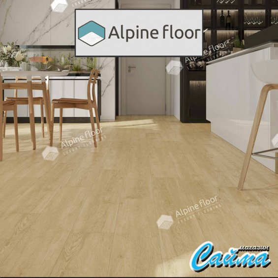 Клеевая Кварц-Виниловая LVT Плитка Alpinfloor Easy Line ДУБ КРЕМОВЫЙ ЕСО-3-23