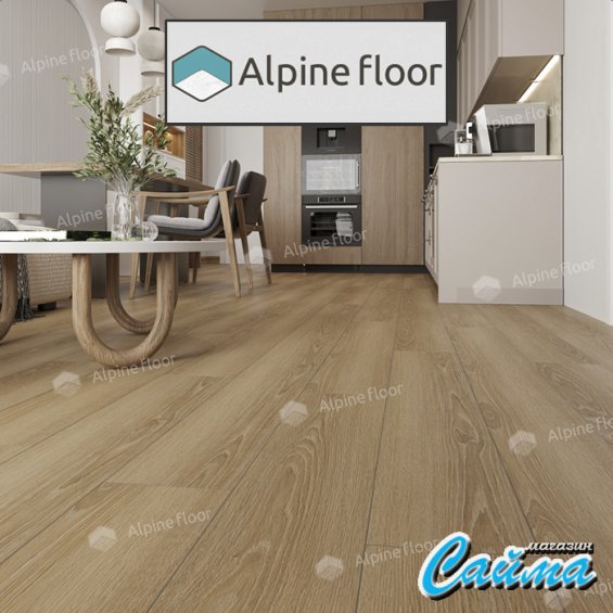 Клеевая Кварц-Виниловая LVT Плитка Alpinfloor Easy Line  Дуб Сантана ЕСО-3-38