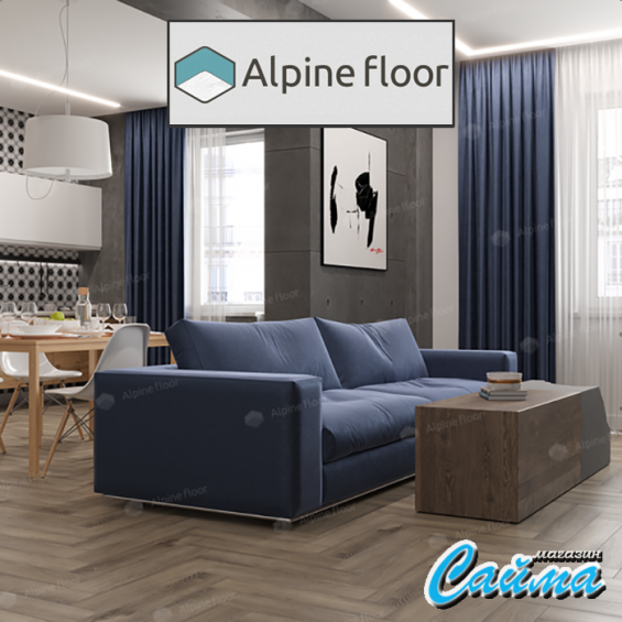 Клеевая Кварц-Виниловая LVT Плитка Alpinfloor Parquet LVT  Дуб Исида ЕСО-16-15