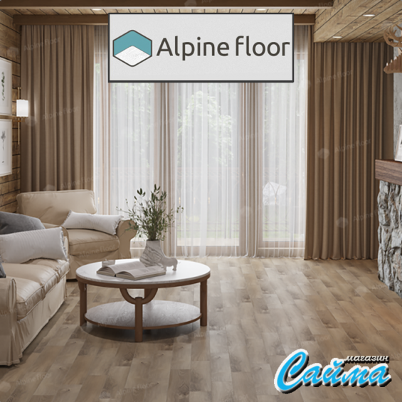 Клеевая Кварц-Виниловая LVT Плитка Alpinfloor Parquet LVT  Дуб Синистра ЕСО-16-17