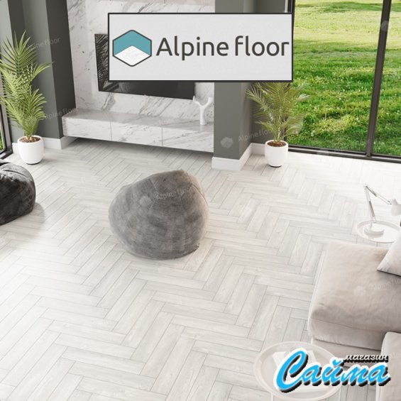 Клеевая Кварц-Виниловая LVT Плитка Alpinfloor Parquet LVT Дуб Арктик ЕСО-16-4