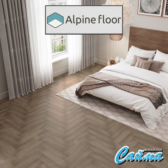 Клеевая Кварц-Виниловая LVT Плитка Alpinfloor Parquet LVT Дуб Насыщенный ЕСО-16-7