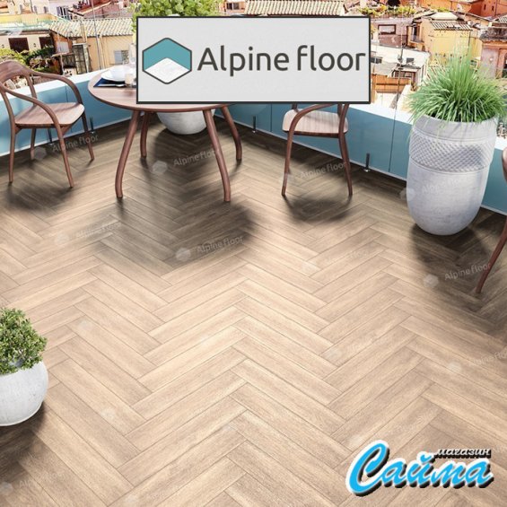 Клеевая Кварц-Виниловая LVT Плитка Alpinfloor Parquet LVT  Макадамия ЕСО-16-10