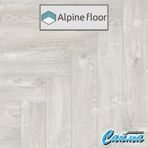 Клеевая Кварц-Виниловая LVT Плитка Alpinfloor Parquet LVT Снежный ЕСО-16-11