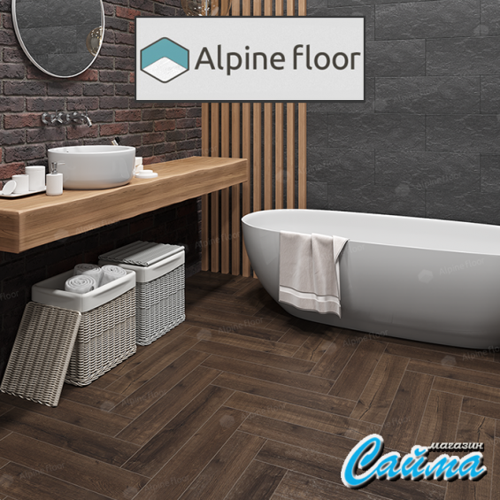 Клеевая Кварц-Виниловая LVT Плитка Alpinfloor Parquet LVT  Дуб Альферац ЕСО-16-22