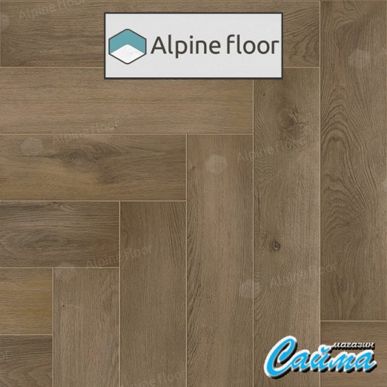 Клеевая Кварц-Виниловая LVT Плитка Alpinfloor Parquet LVT Дуб Насыщенный ЕСО-16-7