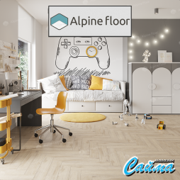 Замковая Каменно-Полимерная SPC Плитка Alpinfloor Parquet Light Клеевая Кварц-Виниловая LVT Плитка Alpinfloor Parquet Light Дуб Медия ЕСО-13-20-MC