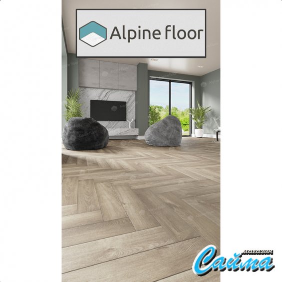 Замковая Каменно-Полимерная SPC Плитка Alpinfloor Parquet Light ДУБ НАТУРАЛЬНЫЙ ОТБЕЛЕННЫЙ ЕСО-13-5-MC