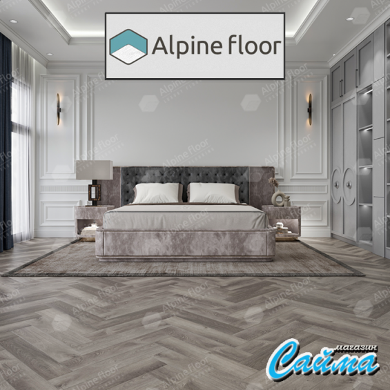 Замковая Каменно-Полимерная SPC Плитка Alpinfloor Parquet Light Дуб Мерга ЕСО-13-13-MC