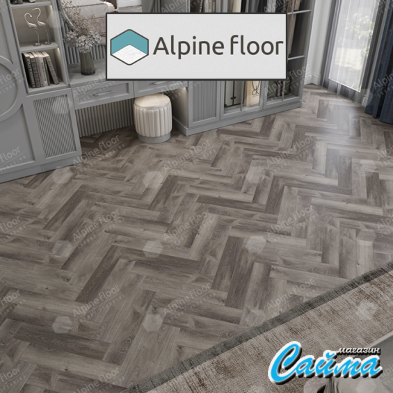 Замковая Каменно-Полимерная SPC Плитка Alpinfloor Parquet Light Дуб Мерга ЕСО-13-13-MC