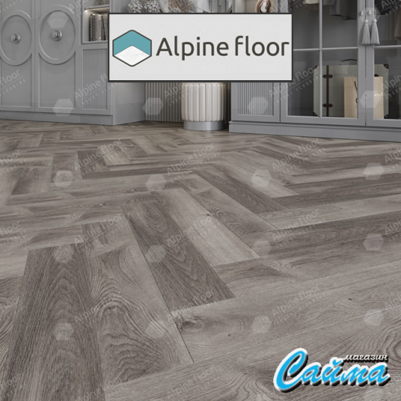 Замковая Каменно-Полимерная SPC Плитка Alpinfloor Parquet Light Дуб Мерга ЕСО-13-13-MC