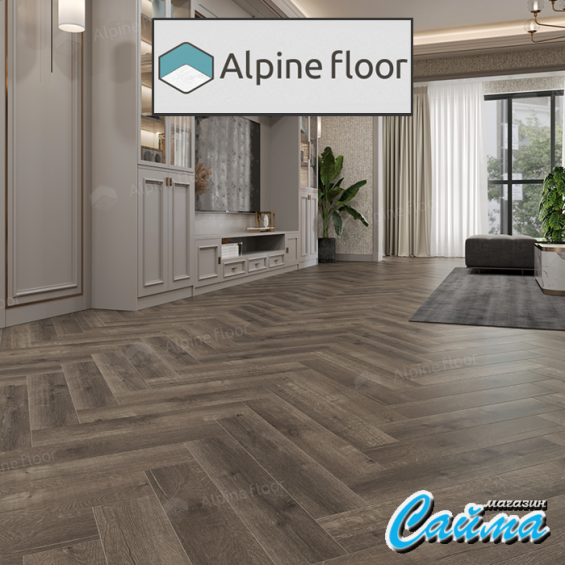 Замковая Каменно-Полимерная SPC Плитка Alpinfloor Parquet Light Дуб Антарес ЕСО-13-19-MC