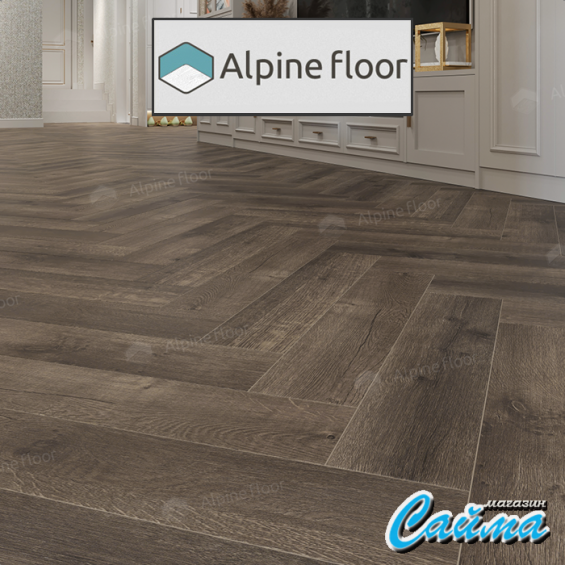 Замковая Каменно-Полимерная SPC Плитка Alpinfloor Parquet Light Дуб Антарес ЕСО-13-19-MC