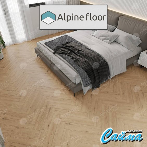 Замковая Каменно-Полимерная SPC Плитка Alpinfloor Parquet Light Дуб Ригель ЕСО-13-24-MC