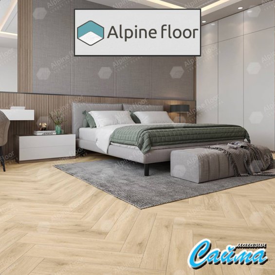 Замковая Каменно-Полимерная SPC Плитка Alpinfloor Parquet Light Дуб Ригель ЕСО-13-24-MC