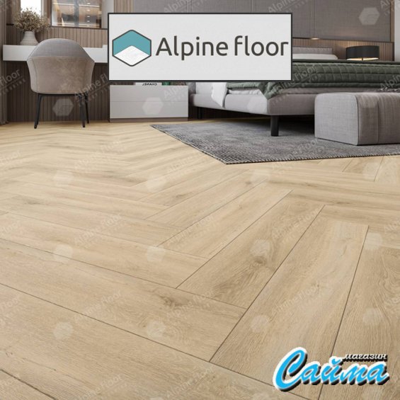 Замковая Каменно-Полимерная SPC Плитка Alpinfloor Parquet Light Дуб Ригель ЕСО-13-24-MC