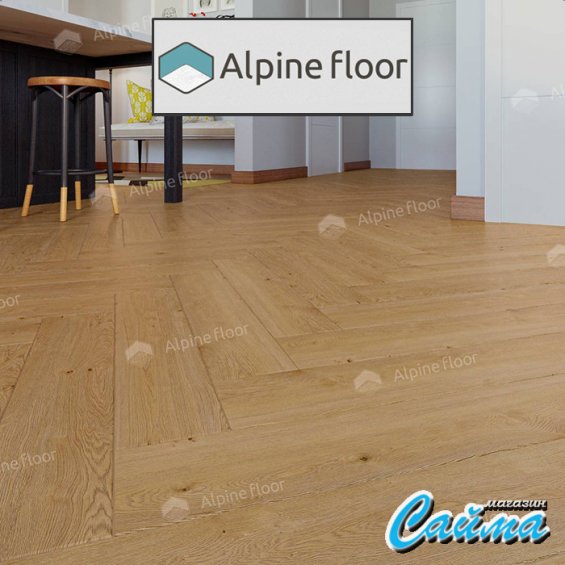 Замковая Каменно-Полимерная SPC Плитка Alpinfloor Parquet Light Дуб Хатиса ЕСО-13-27-MC