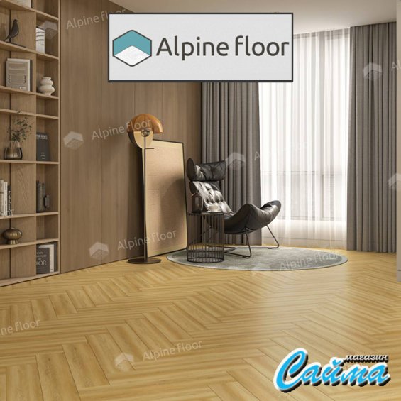 Замковая Каменно-Полимерная SPC Плитка Alpinfloor Parquet Light Дуб Поллукс ЕСО-13-28-MC