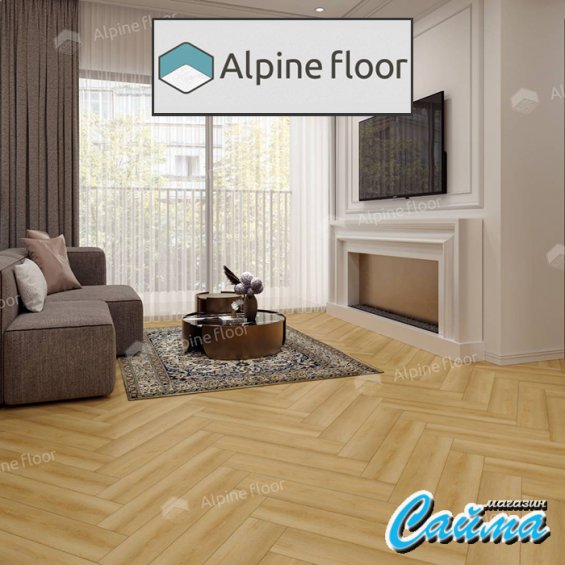 Замковая Каменно-Полимерная SPC Плитка Alpinfloor Parquet Light Дуб Батейн ЕСО-13-29-MC