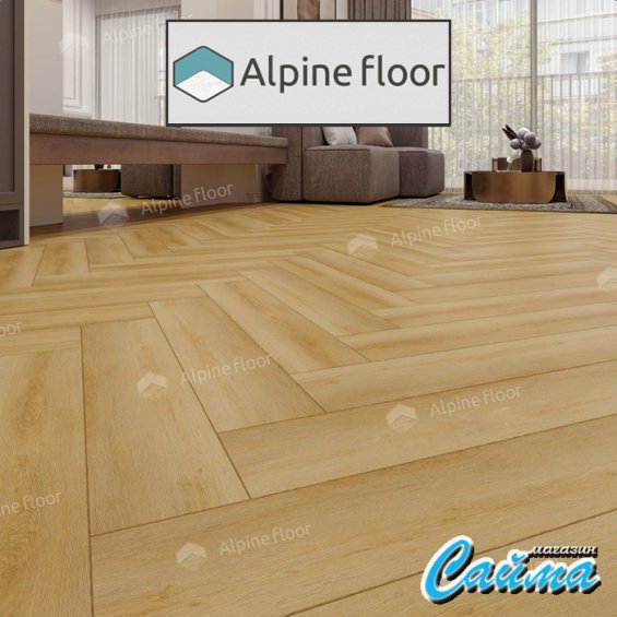 Замковая Каменно-Полимерная SPC Плитка Alpinfloor Parquet Light Дуб Батейн ЕСО-13-29-MC