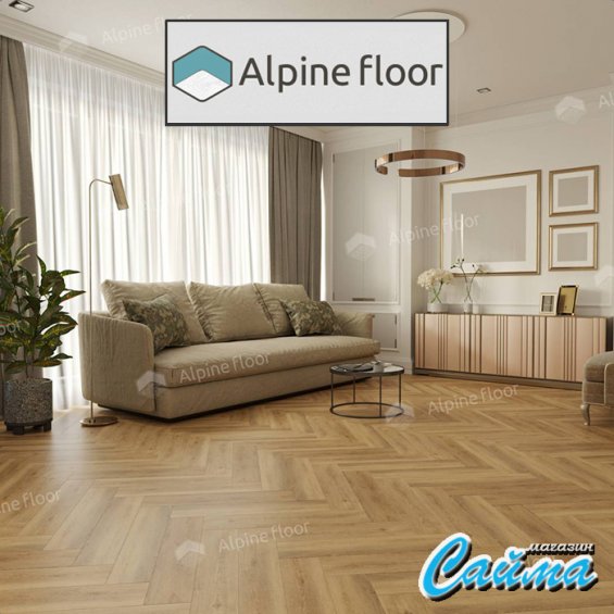 Замковая Каменно-Полимерная SPC Плитка Alpinfloor Parquet Light Дуб Буна ЕСО-13-30-MC