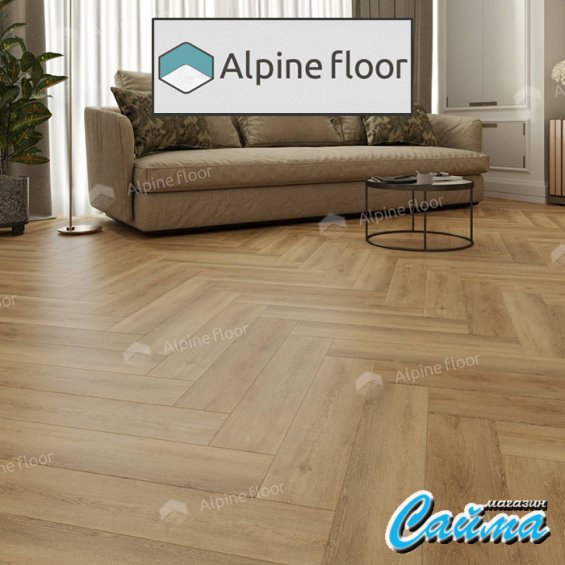 Замковая Каменно-Полимерная SPC Плитка Alpinfloor Parquet Light Дуб Буна ЕСО-13-30-MC