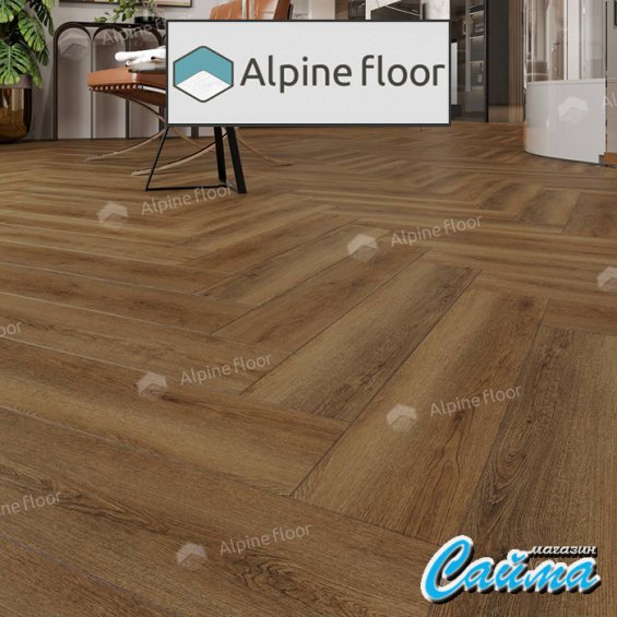 Замковая Каменно-Полимерная SPC Плитка Alpinfloor Parquet Light Дуб Далим ЕСО-13-33-MC