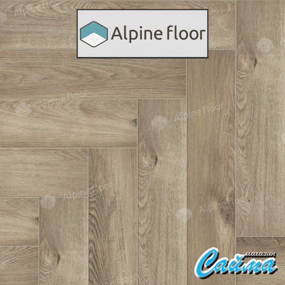 Замковая Каменно-Полимерная SPC Плитка Alpinfloor Parquet Light ДУБ НАТУРАЛЬНЫЙ ОТБЕЛЕННЫЙ ЕСО-13-5-MC