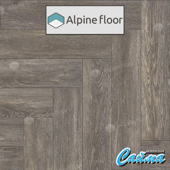 Замковая Каменно-Полимерная SPC Плитка Alpinfloor Parquet Light ВЕНГЕ ГРЕЙ ЕСО-13-8-MC