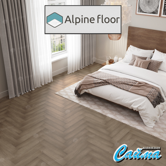 Замковая Каменно-Полимерная SPC Плитка Alpinfloor Parquet Premium Дуб насыщенный ECO-19-7-MC