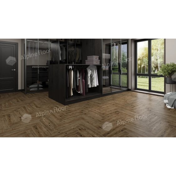 Ламинат Ёлочкой Apine Floor Herringbone Pro толщиной 12 мм Бордо LF106-10