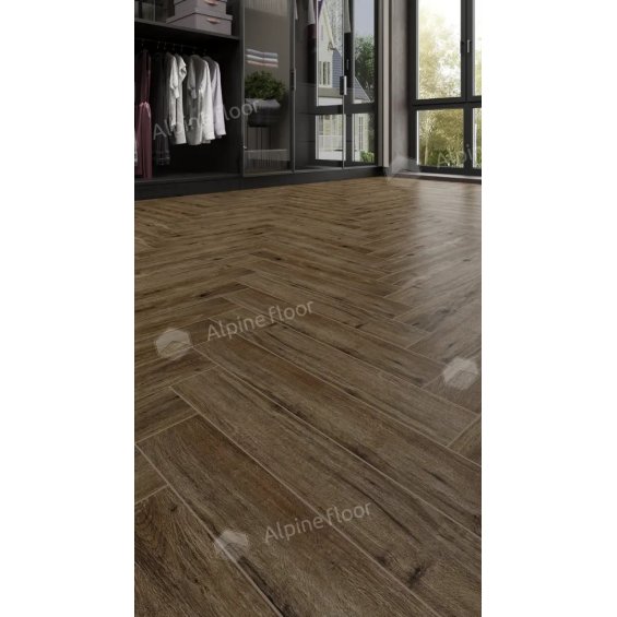 Ламинат Ёлочкой Apine Floor Herringbone Pro толщиной 12 мм Бордо LF106-10