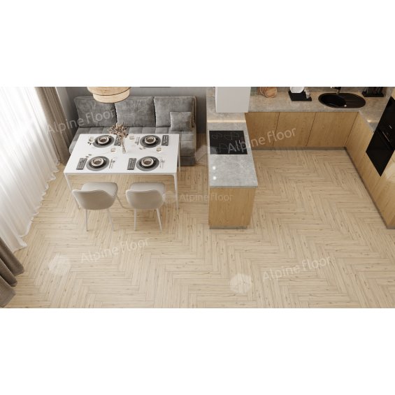 Ламинат Ёлочкой Apine Floor Herringbone Pro толщиной 12 мм Дуб Лион LF106-01