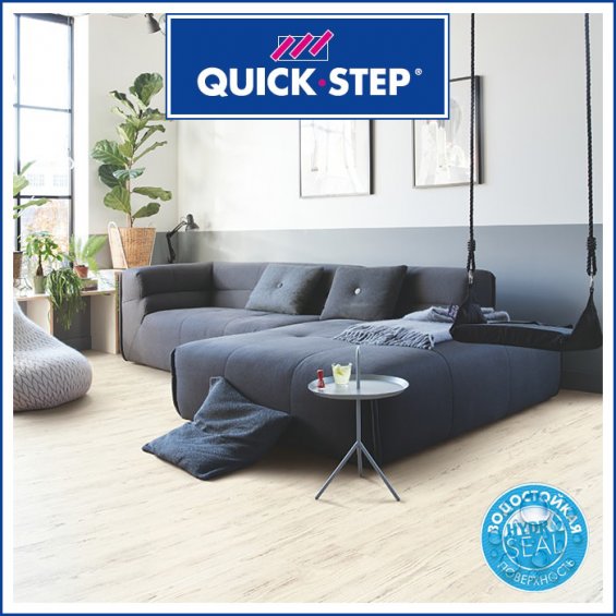 Ламинат Quick Step Perspective Hydro Сосна Белая Затертая PER1235